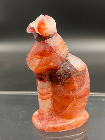 Fire Quartz Egyptian Crystal Cat