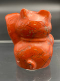 Red Jasper Lucky Fortune Waving Cat Crystal