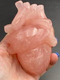 High Quality Rose Quartz Crystal Anatomical Heart