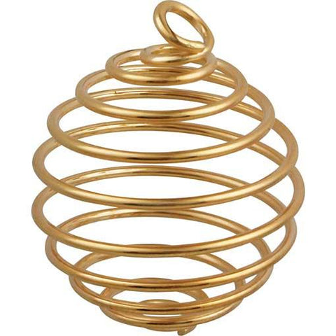 Spiral Crystal Cage - Gold 23mm