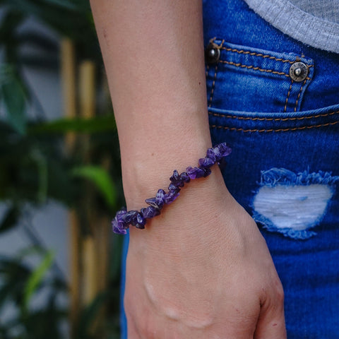 Amethyst Crystal Chip Bracelet