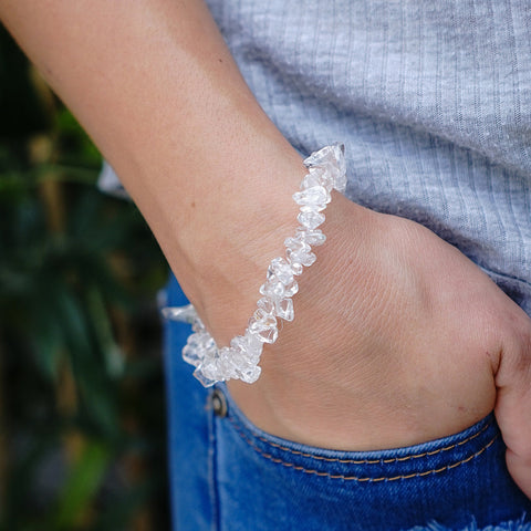 Clear Quartz Crystal Chip Bracelet