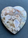 Flower Agate Heart - flat back (Cabochon Style) - Various Choices