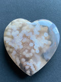 Flower Agate Heart - flat back (Cabochon Style) - Various Choices