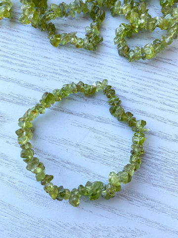 Peridot Chip Bracelet Crystal